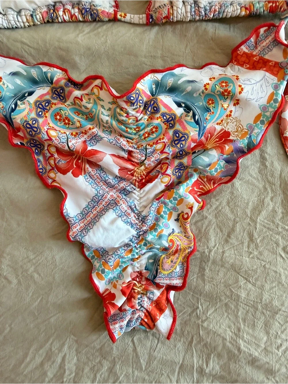 Luli Fama Floral Multicolor Triangle Bikini - Picture 3 of 12